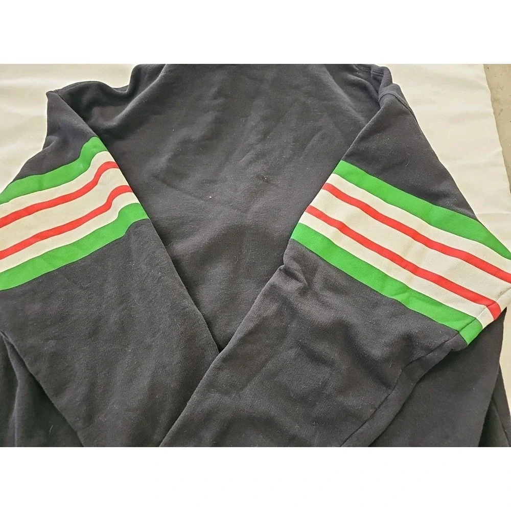 Gucci Men's Sweatshirt Interlocking GG Stripe Logo Hoodie Size XL Black